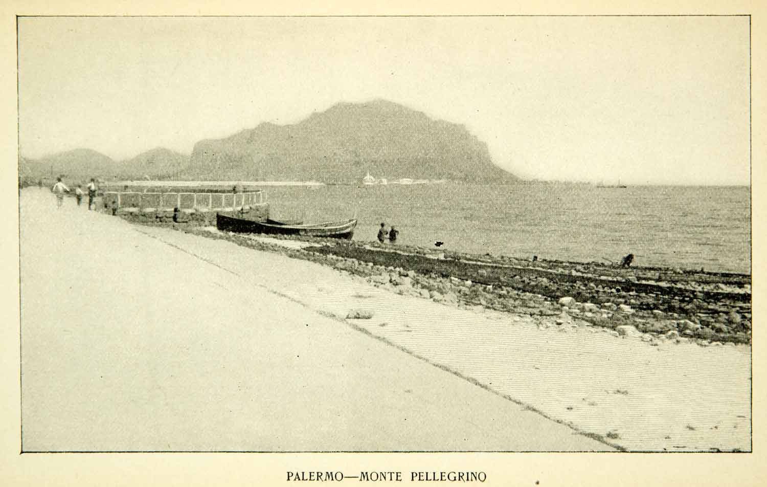 1895 Print Landscape Palermo Monte Pellegrino Mount Sicily Italy XGWC3