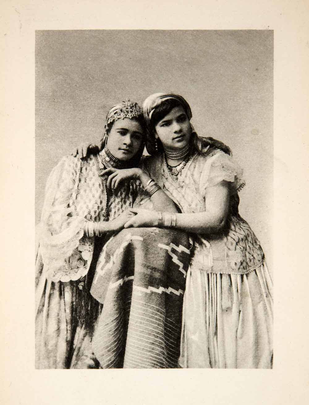 1900 Photogravure Women Dress Costume Jewelry Africa Middle East Girls XGWC7