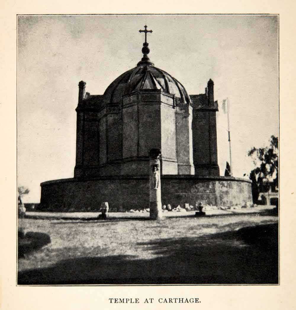 1900 Print Carthage Tunisia Africa Temple Church Christianity Apse Cross XGWC7