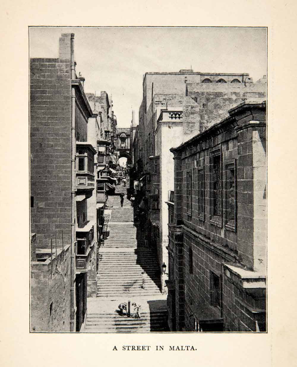 1900 Print Street Malta Stairway Mediterranean Cityscape Neighborhood XGWC7