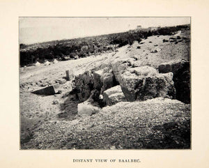 1900 Print Baalbek Lebanon Landscape Arid Historical Image View Rock XGWC7