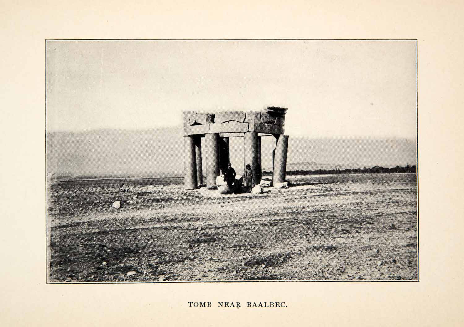 1900 Print Baalbek Tomb Lebanon Site Historical Monument Ancient Pillar XGWC7