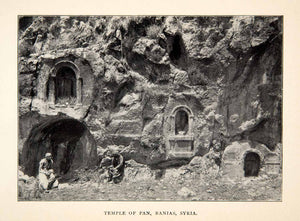 1900 Print Temple Pan Caesarea Philippi Baniyas Syria Grotto Shrine XGWC7