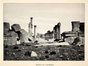 1900 Print Palmyra Ruins Syria Column Remains Archaeological View XGWC7