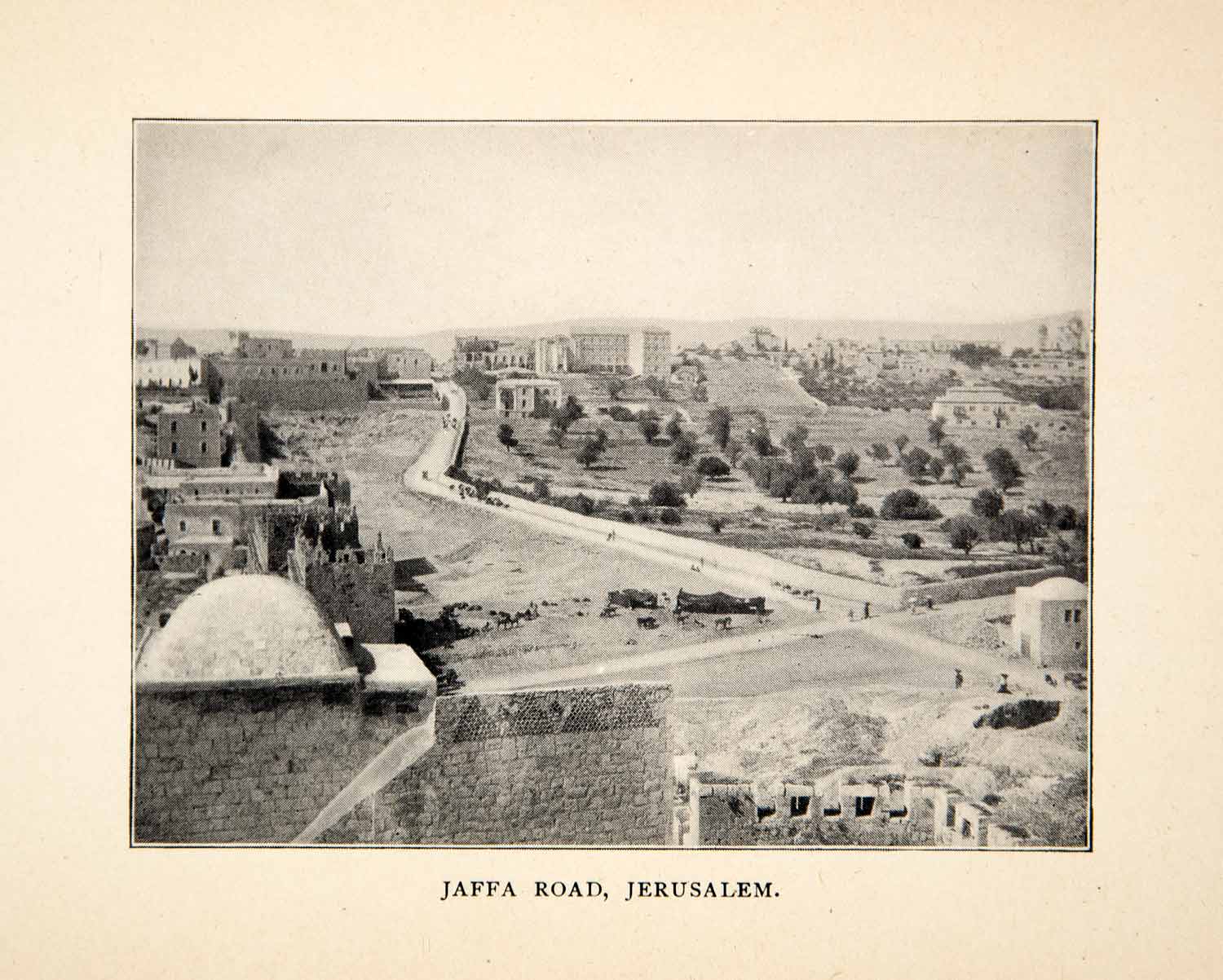 1900 Print Jaffa Road Jerusalem Israel Aerial View Historical Landscape XGWC7