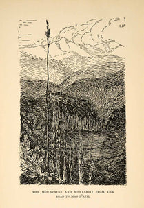 1927 Print Montardit Mas D'Azil Ariege France Landscape Mountain Road XGX3