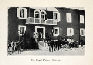 1907 Halftone Print Montenegro Royal Palace Cettinje Home House Horse XGX5