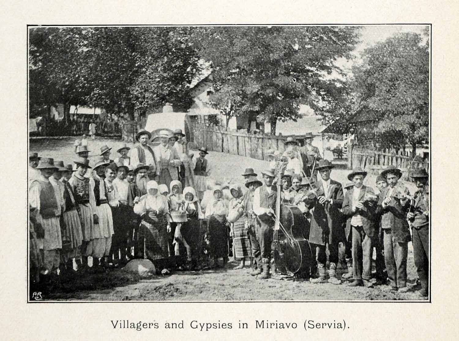 1907 Halftone Print Serbia Villagers Locals Gypsies Band Musician Group XGX5
