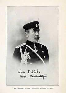 1907 Print Bulgaria General Michael Savoff Minister War Uniform Military XGX5