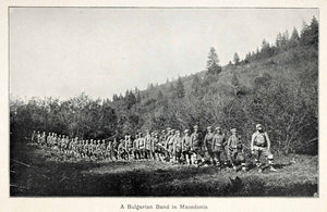 1907 Halftone Print Macedonia Bulgarian Band Soldiers Army March Troop XGX5