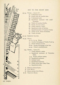 1899 Lithograph Architecture Pompeii Italy Roman Blueprint Plan Villa XGX7