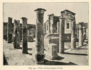 1899 Print Temple Isis Roman Architecture Archeology Pompeii Italy XGX7