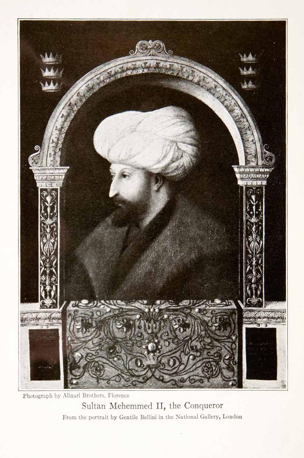 1926 Print Portrait Ottoman Sultan Mehmed Conqueror Constantinople Roman XGXA3