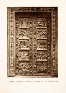 1906 Print Bronze Doors John Baptistery Giovanni Florence Italy Biblical XGXA4