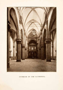 1906 Print Interior Santa Maria Basilica Cathedral Florence Italy Nave XGXA4