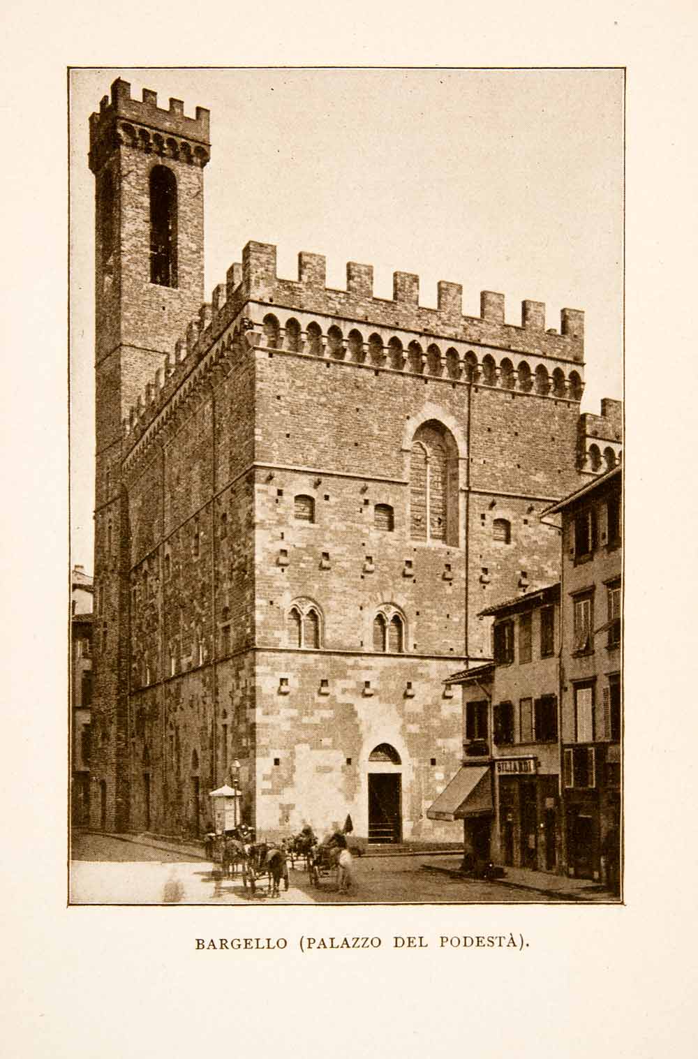 1906 Print Bargello Palazzo Popolo Podesta Florence Italy Medieval Museo XGXA4