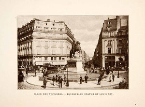 1907 Print Place des Vitoires Horse Statue Monument King Louis XIV Paris XGXA5