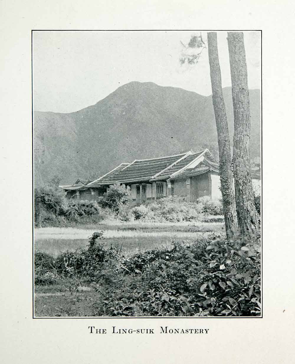 1920 Print Ling-Suik Monastery Chine South Asia Buddhist Temple Mountain XGXA9