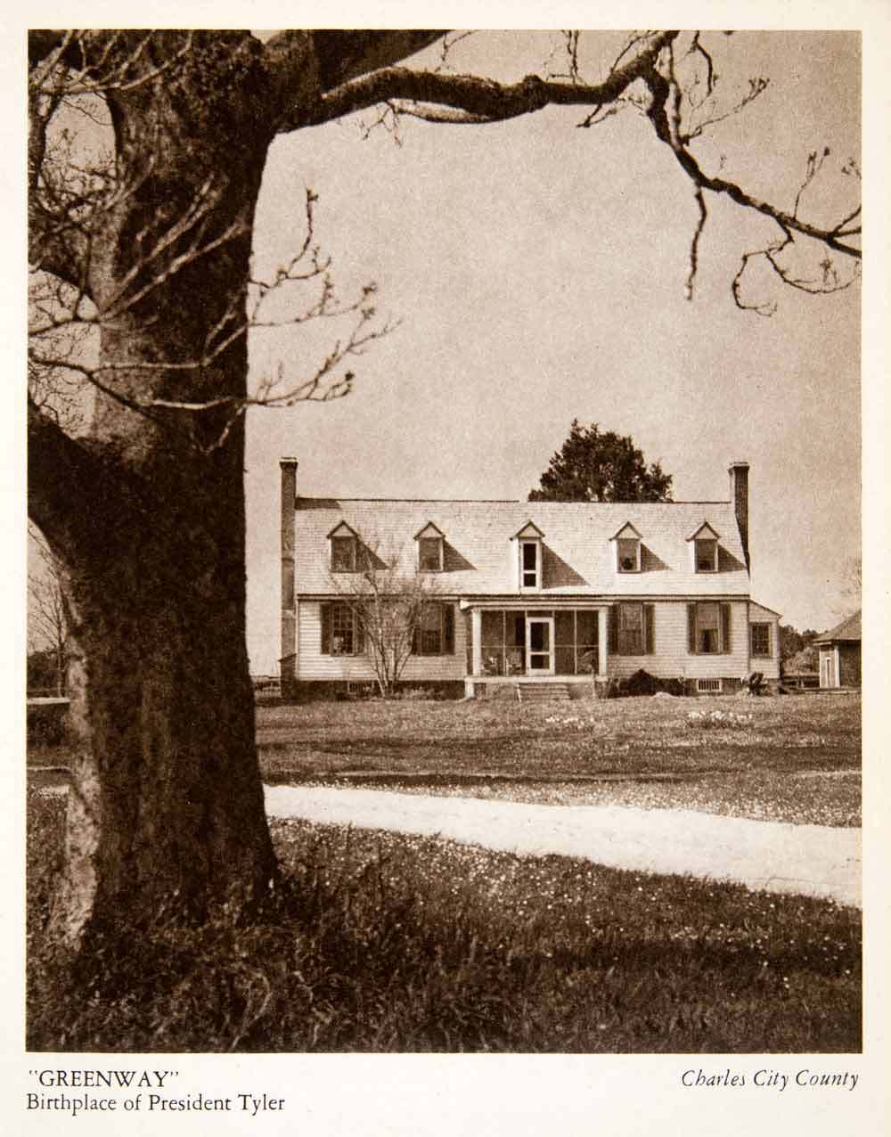 1947 Photogravure Greenway Plantation Estate Charles City County Virginia XGXB2