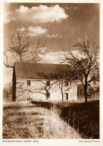 1947 Photogravure George Washington Grist Mill Mount Vernon Plantation XGXB2