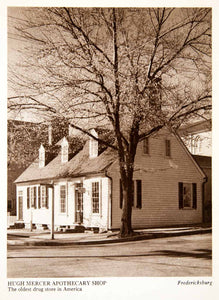 1947 Photogravure Hugh Mercer Apothecary Shop Fredericksburg Virginia Drug XGXB2