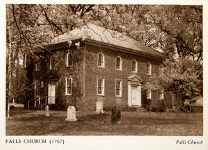 1947 Photogravure Falls Church Colonial Georgian Architecture Tombstone XGXB2