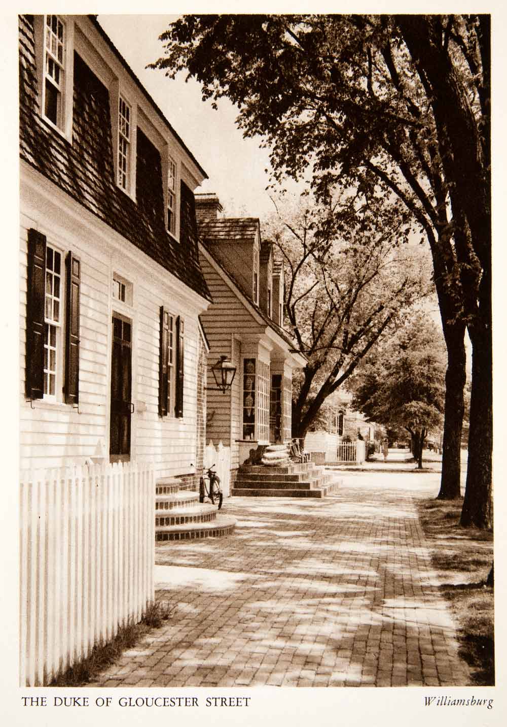 1947 Photogravure Duke Gloucester Street Williamsburg Virginia Cobblestone XGXB2