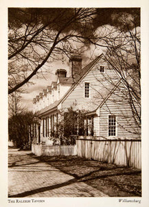 1947 Photogravure Raleigh Tavern Williamsburg Virginia Colonial America XGXB2