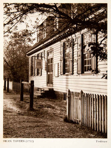 1947 Photogravure Swan Tavern Yorktown Virginia Colonial America XGXB2