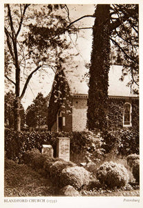 1947 Photogravure Brick Blandford Church Well's Hill Petersburg Virginia XGXB2