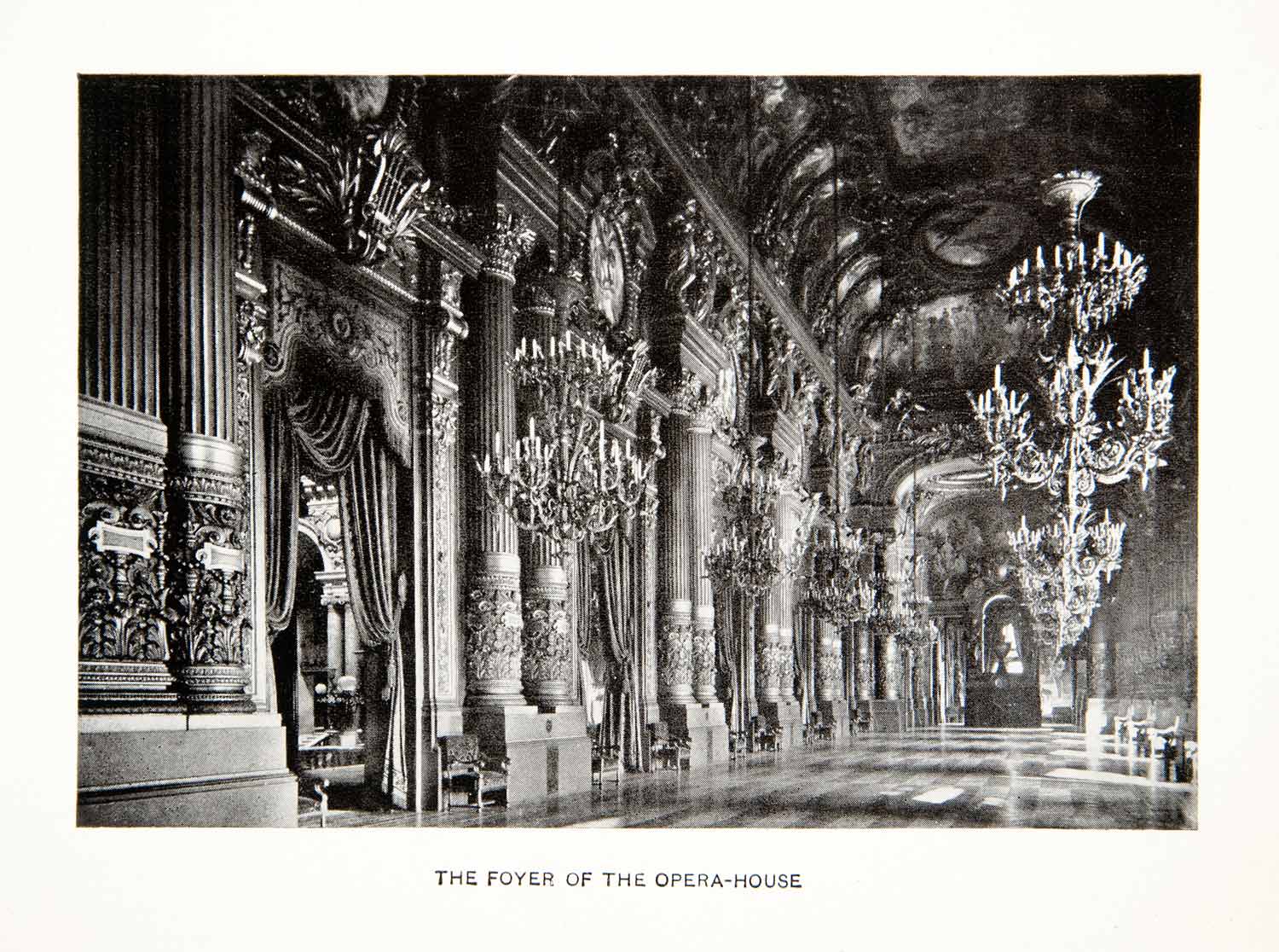 1901 Print Foyer Opera House Paris France Historic Famous Architecture XGXB6