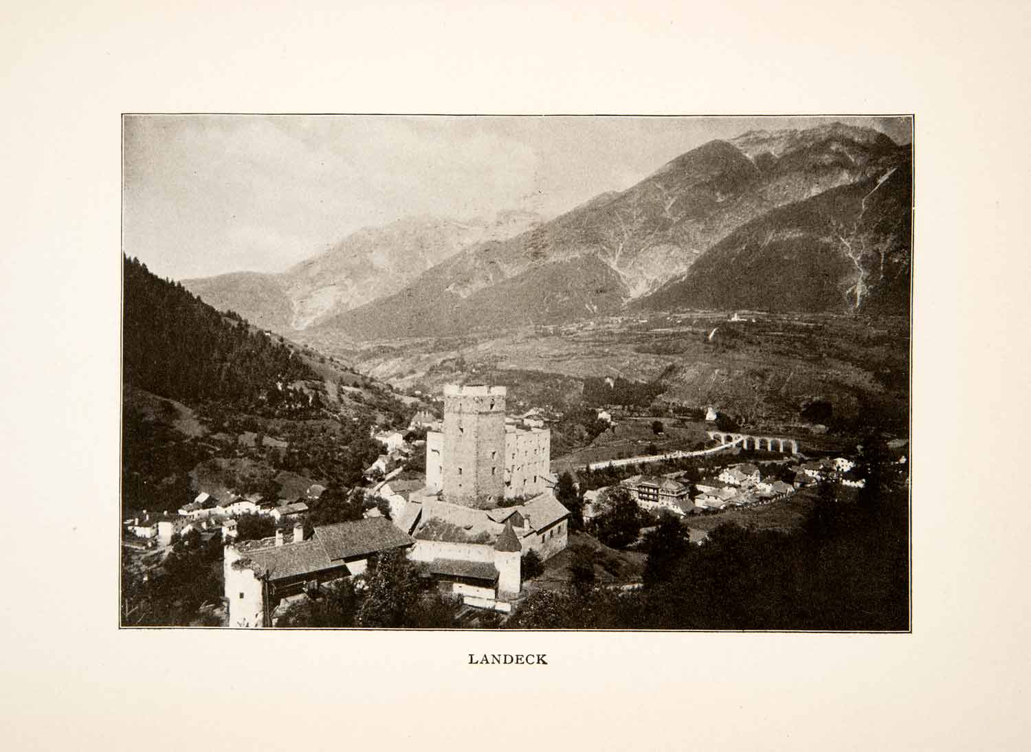 1905 Print Landeck Cityscape Mountain Alps Tyrol Austria Landscape Castle XGXB8