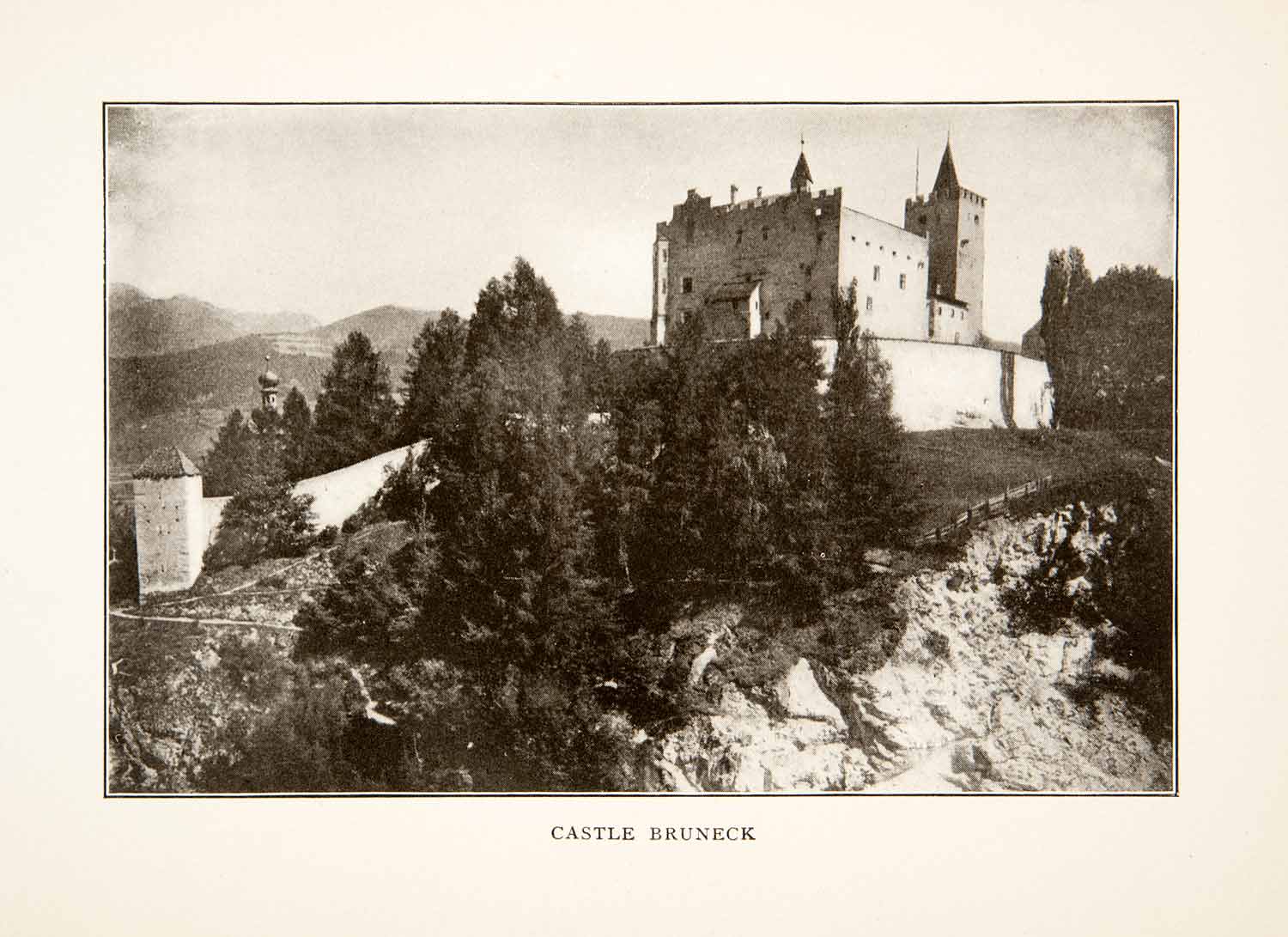 1905 Print Castle Bruneck South Tyrol Italy Castle Fortress Landscape XGXB8