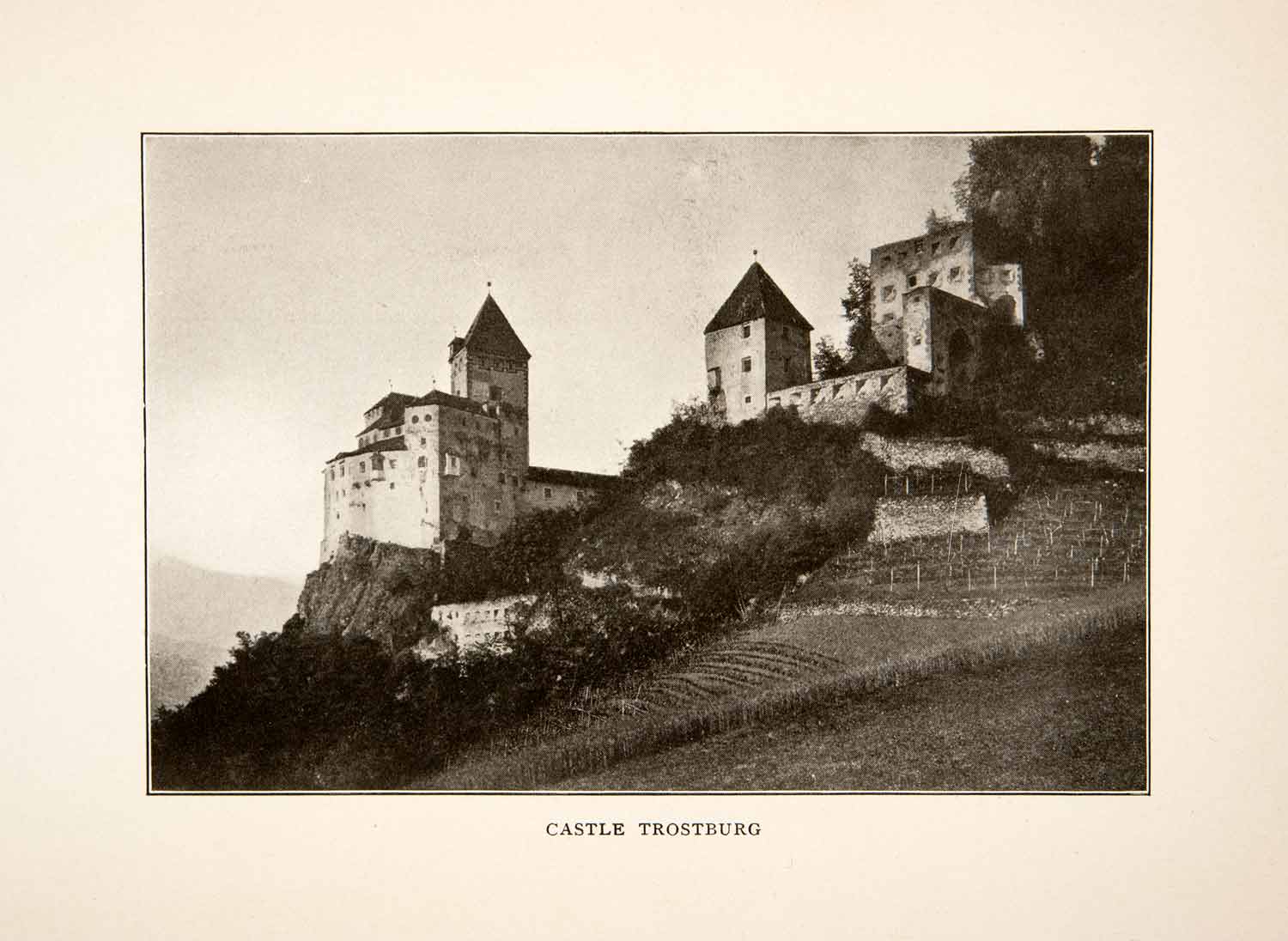 1905 Print Castle Trostburg South Tyrol Italy Fort Landscape Historic XGXB8