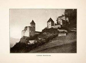 1905 Print Castle Trostburg South Tyrol Italy Fort Landscape Historic XGXB8