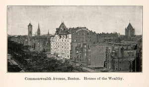 1907 Print House Commonwealth Avenue Boston Massachusetts Cityscape Street XGXB9