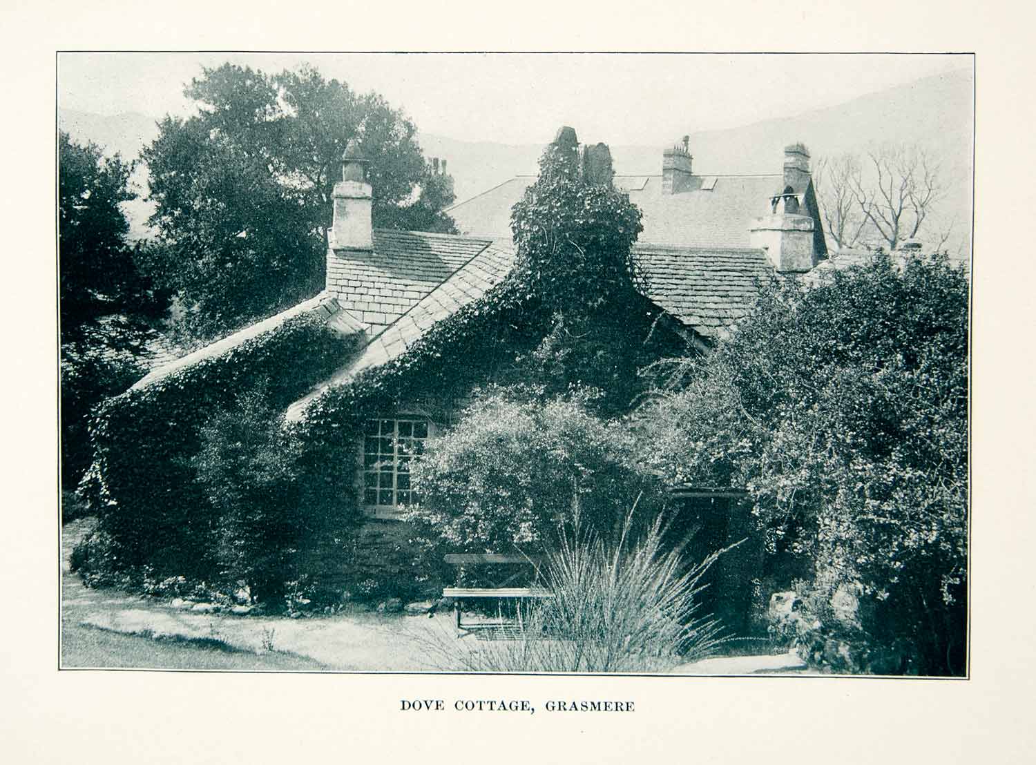 1914 Print Dove Cottage Grasmere Cumbria England Village William XGXC2