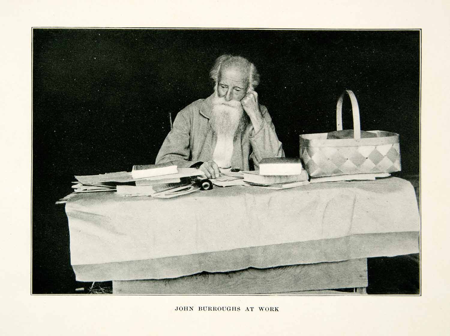 1914 Print John Burroughs Writer Naturalist American Work Table Picnic XGXC2