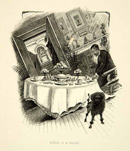 1887 Wood Engraving RYS Sunbeam Voyage Storm Squall Sea Dining Room XGXC6