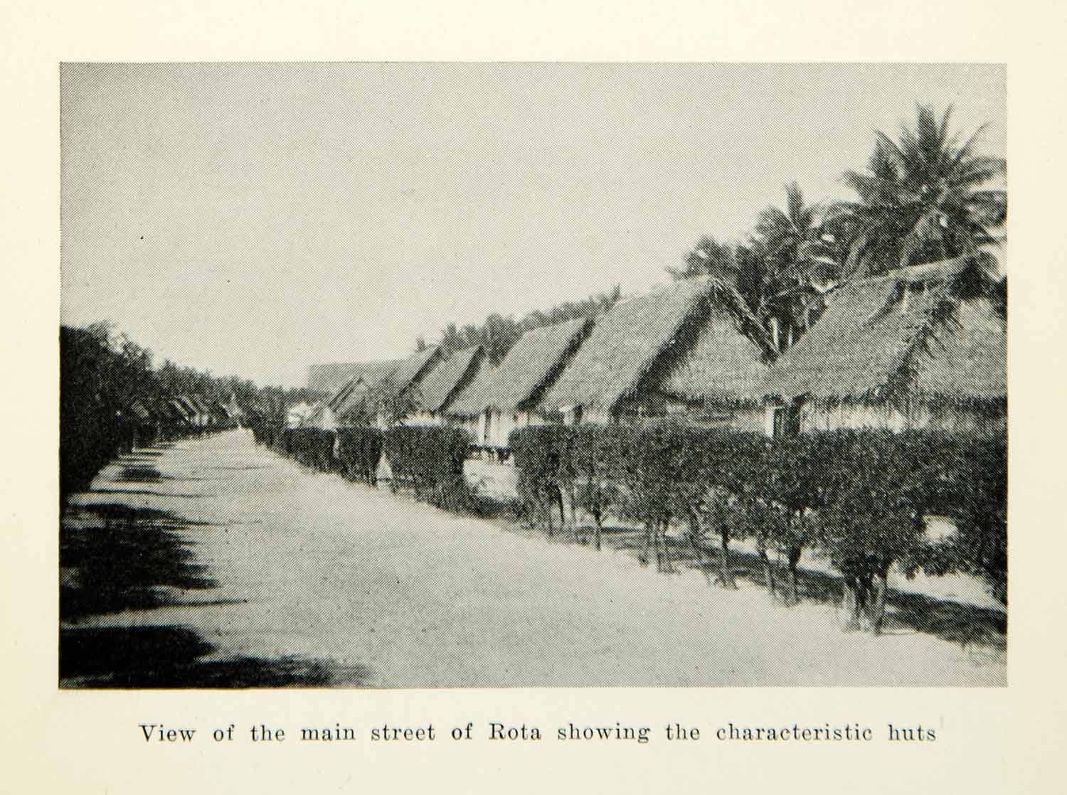1923 Print Rota Mariana Islands Pacific Native Hut Street Historical Image XGXC7