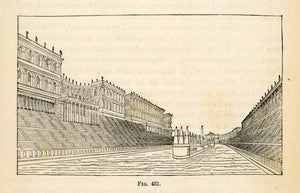 1876 Wood Engraving View Circus Maximus Rome Italy Chariot Racing Stadium XGY7