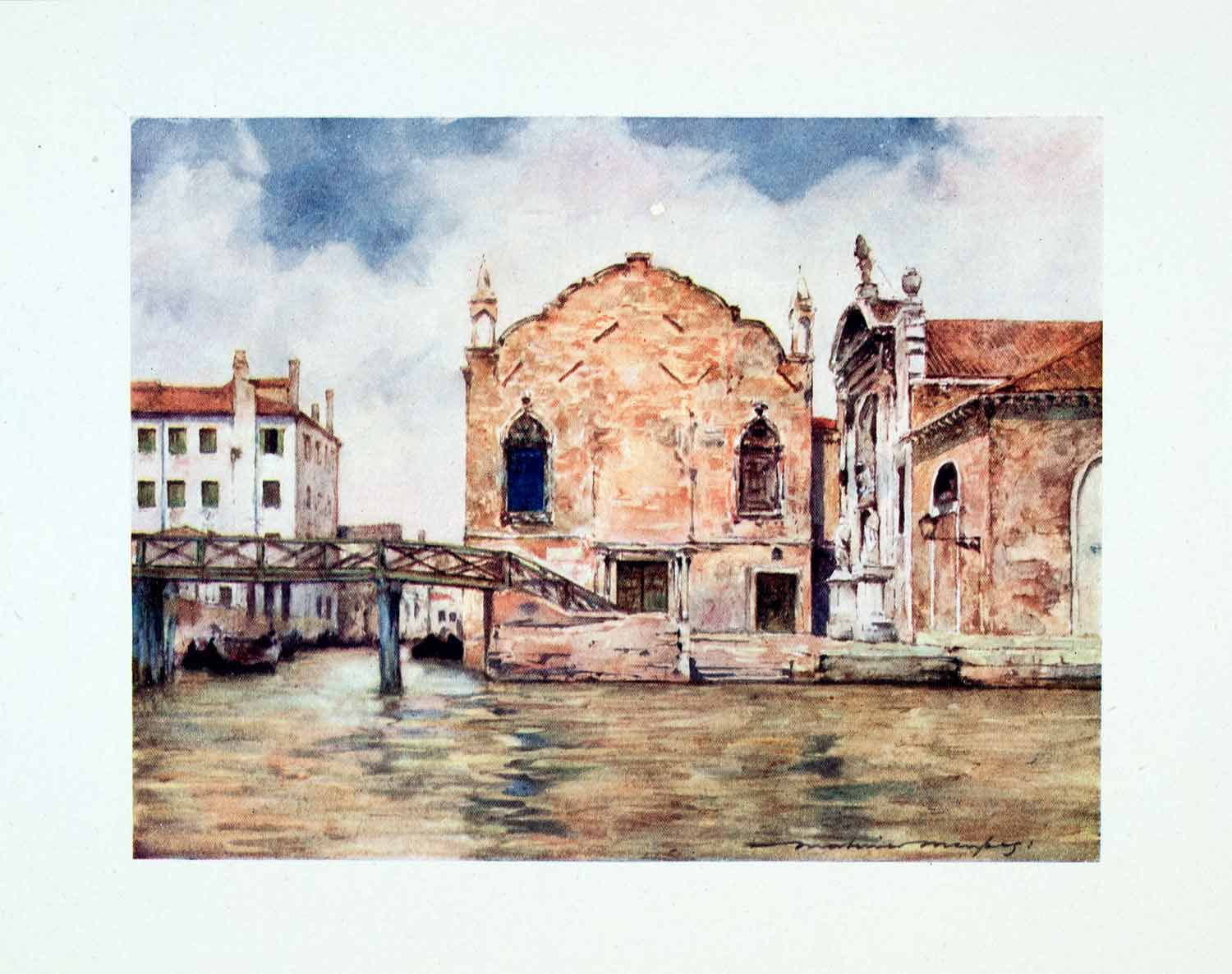 1912 Color Print Church Abbey Misericordia Venice Italy Religion Mortimer XGYA1