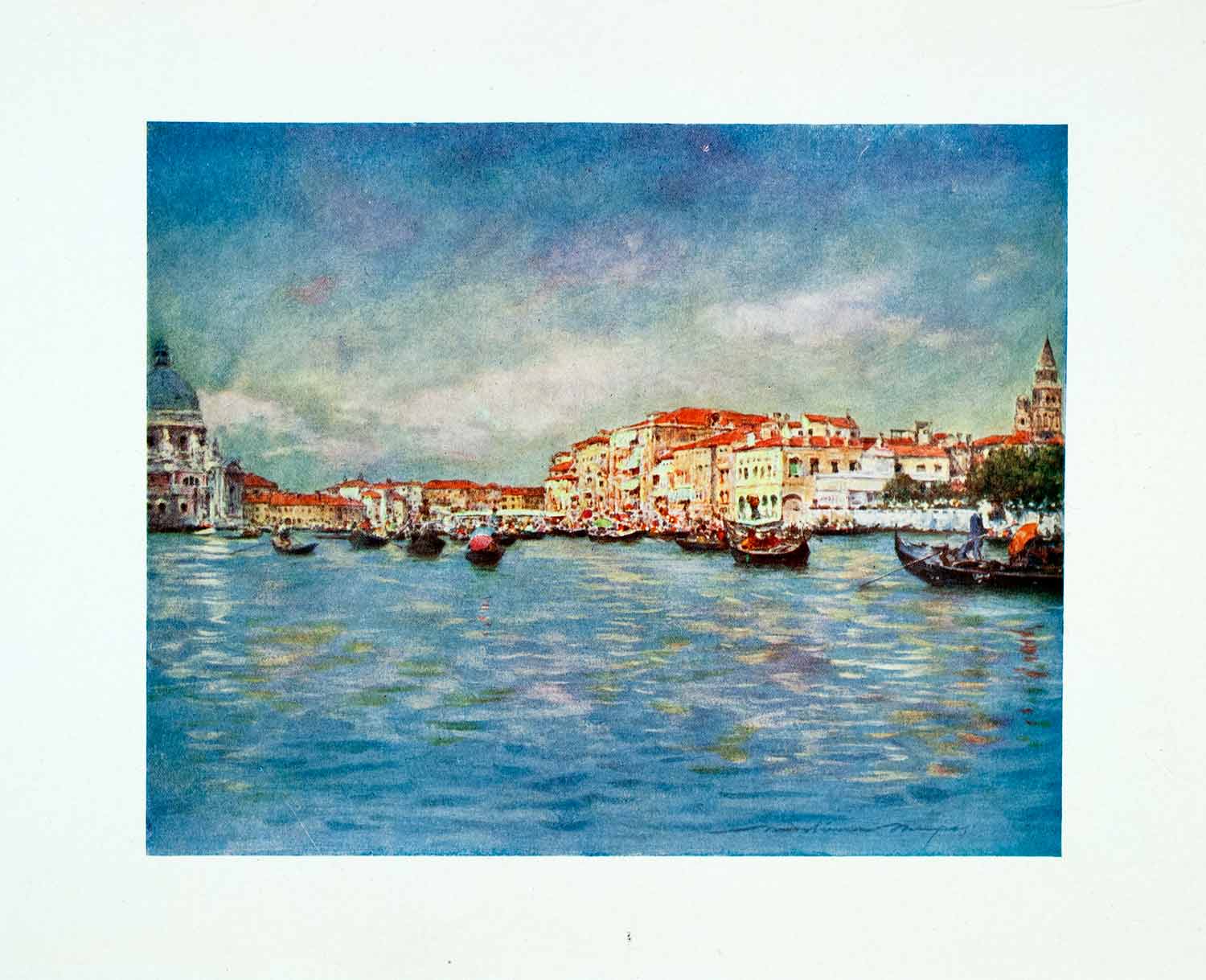 1912 Color Print Entrance Grand Canal Venice Italy Cityscape Mortimer XGYA1