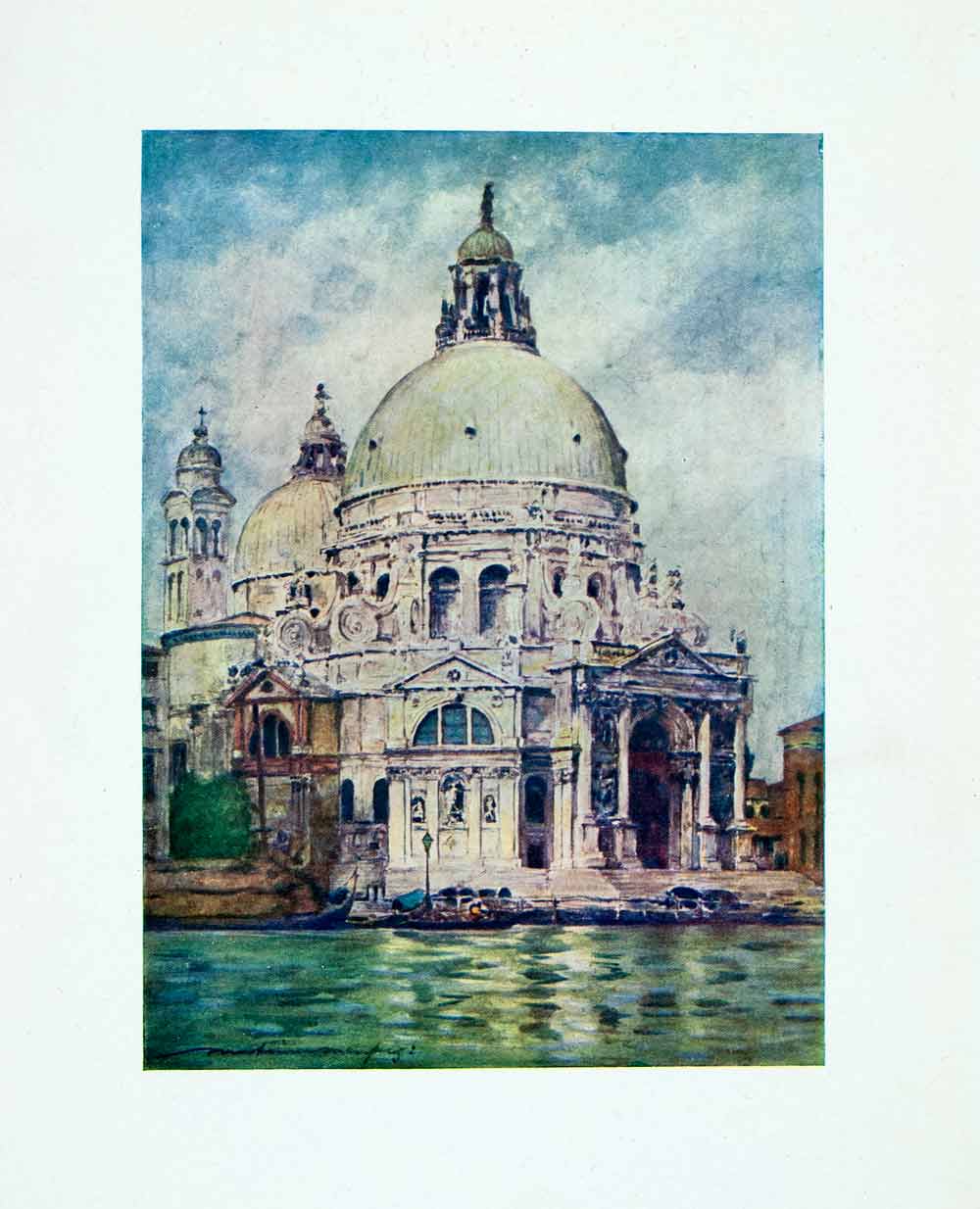 1912 Color Print Church Santa Maria della Salute Venice Italy Moritmer XGYA1