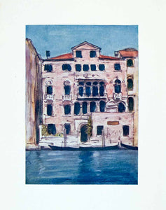 1912 Color Print Palazzo Mengaldo Architecture Historic Canal Venice Italy XGYA1