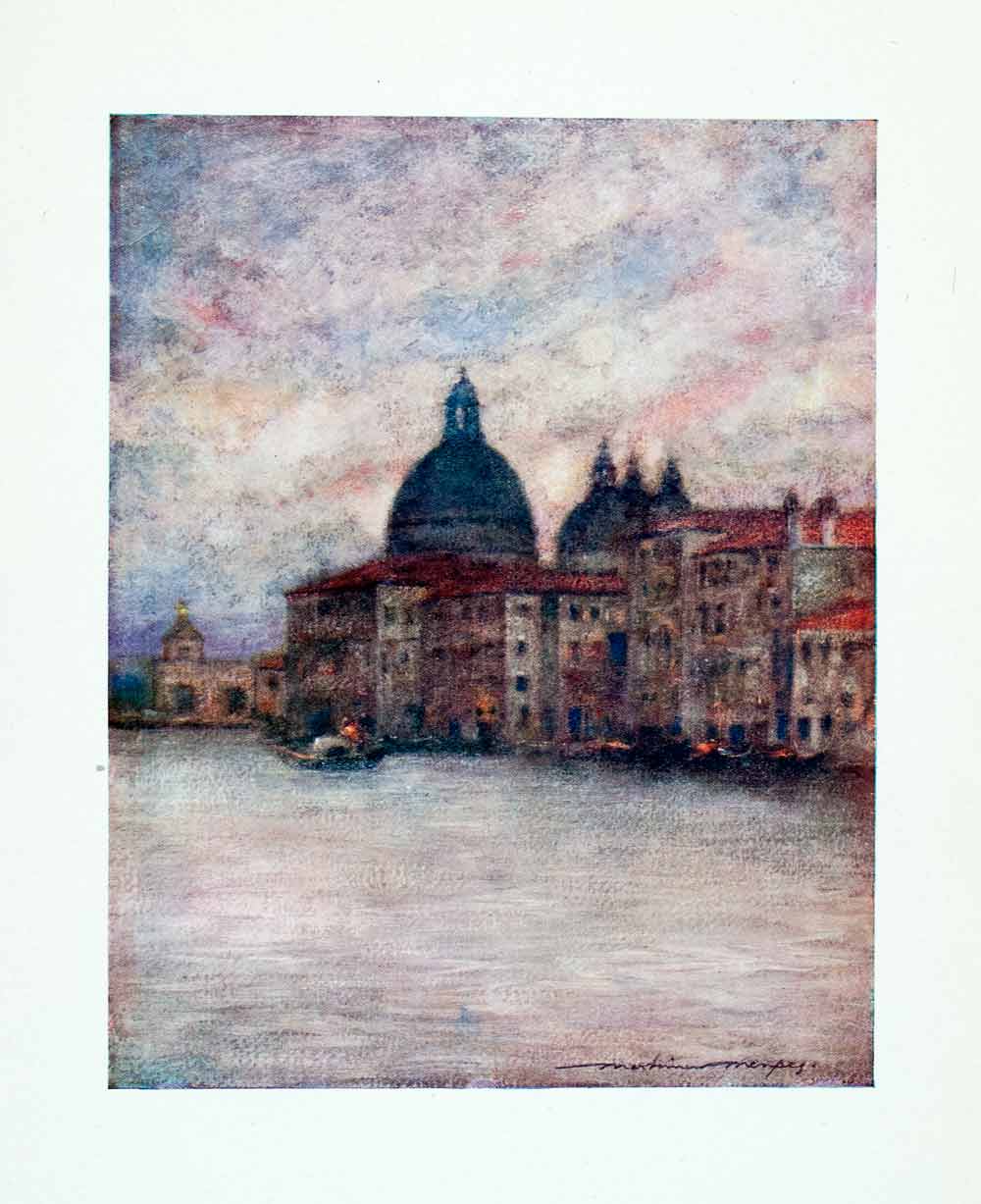 1912 Color Print Sta Maria Salute Cityscape Church Venice Italy Mortimer XGYA1