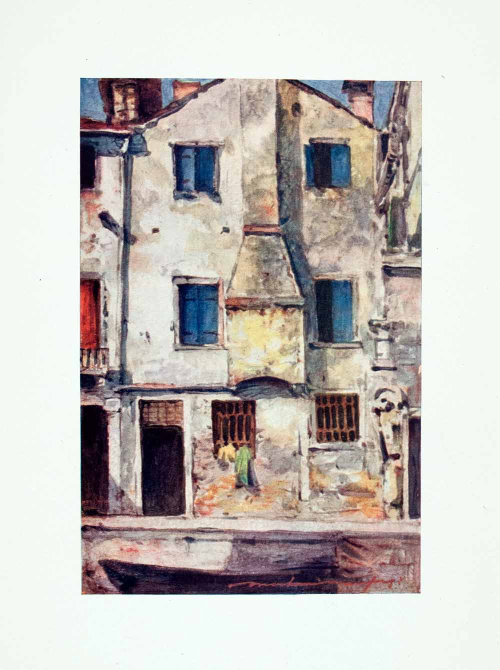 1912 Color Print Coastal Architecture House Home Chiaggia Italy Mortimer XGYA1