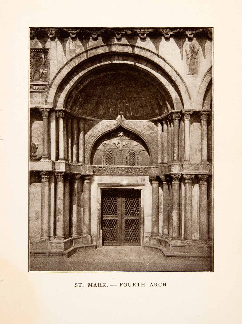 1907 Print St Marks Basilica Cathedral Fourth Arch Byzantine Architecture XGYA4