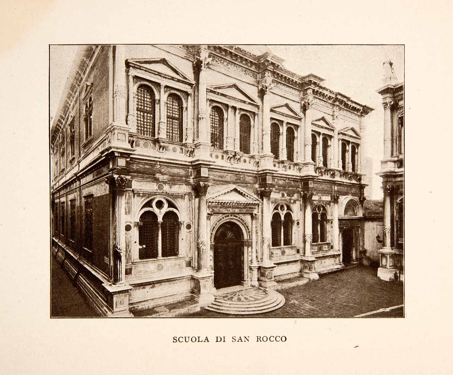 1907 Print Scuola Grande San Rocco Venice Italy Architecture Historic XGYA4