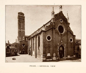 1907 Print Frari Church Venice Italy Belfry Bell Tower Campanile Historic XGYA4